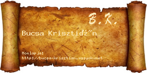 Bucsa Krisztián névjegykártya